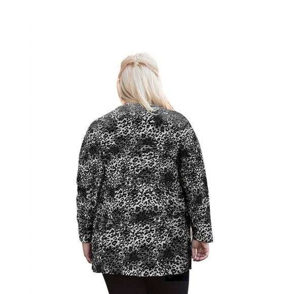 NEW ON THE PLUS SIDE layla twofer top - plus in grey cheetah - Picture 2 of 2